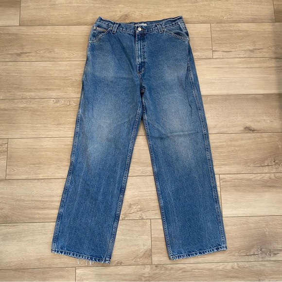 Perry Ellis America Baggy Carpenter Jeans Men’s Size 34x31.5” Blue Work Denim - Picture 2 of 8